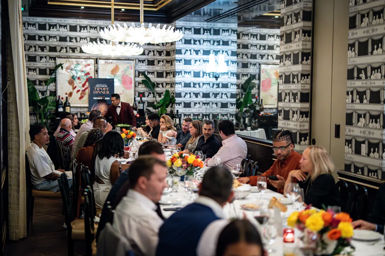 Guests gathered around a private dinner table