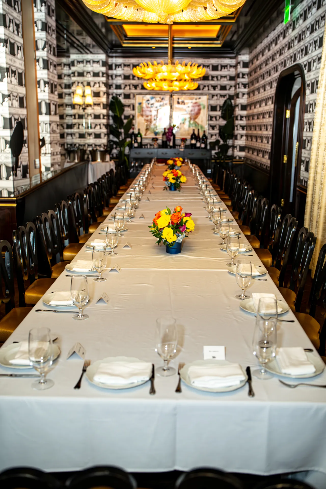 Private dining table set for an event