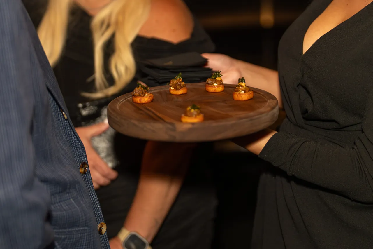 Drinks served during a networking event