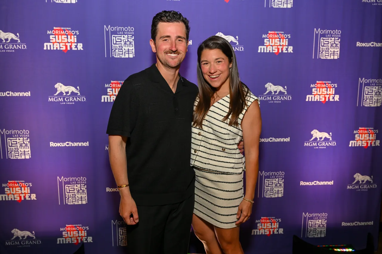 Guests at the Sushi Master event backdrop — Morimoto, Las Vegas
