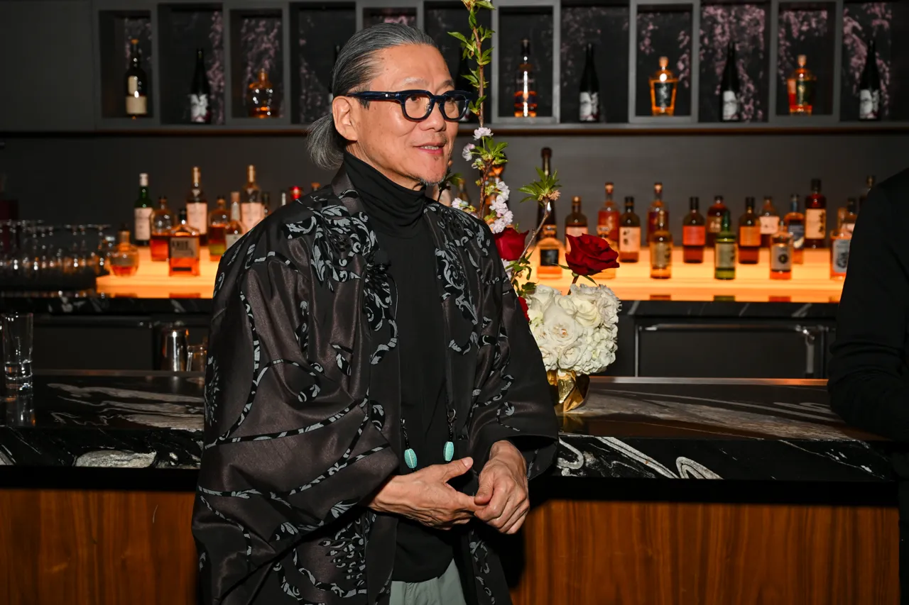 Chef addressing guests beside the restaurant bar — Morimoto, Las Vegas