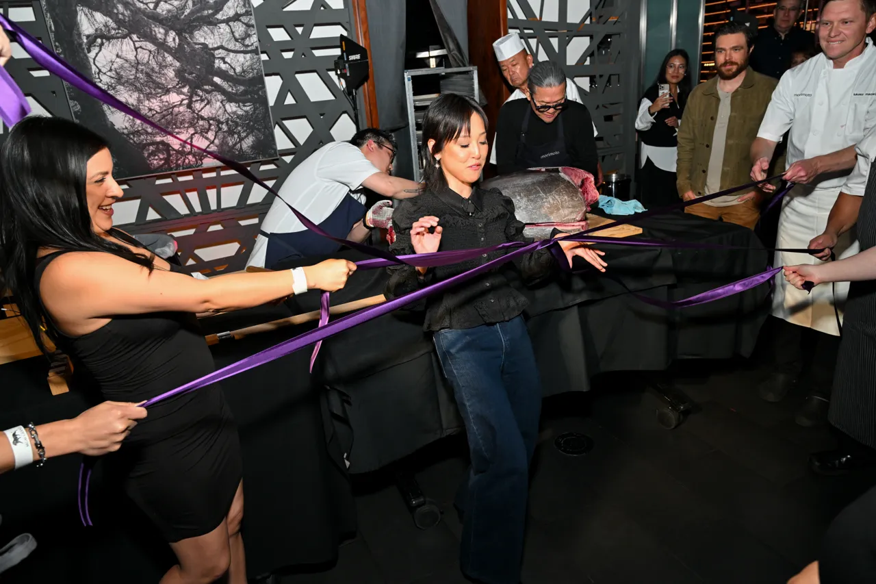 Guests taking part in the chef demonstration — Morimoto, Las Vegas